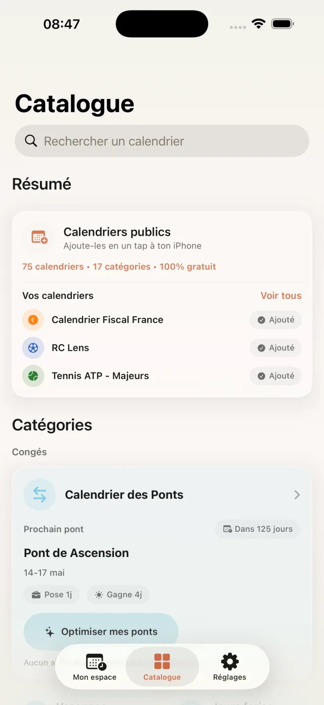 Détail calendrier vacances scolaires