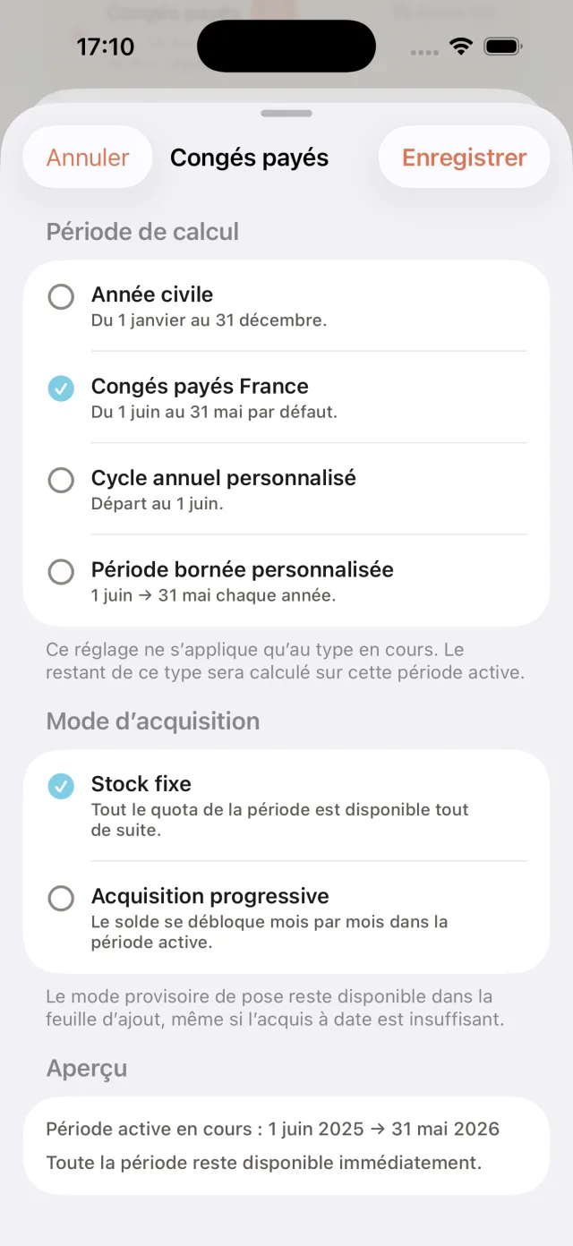 Capture FacilAbo création de type d’absence