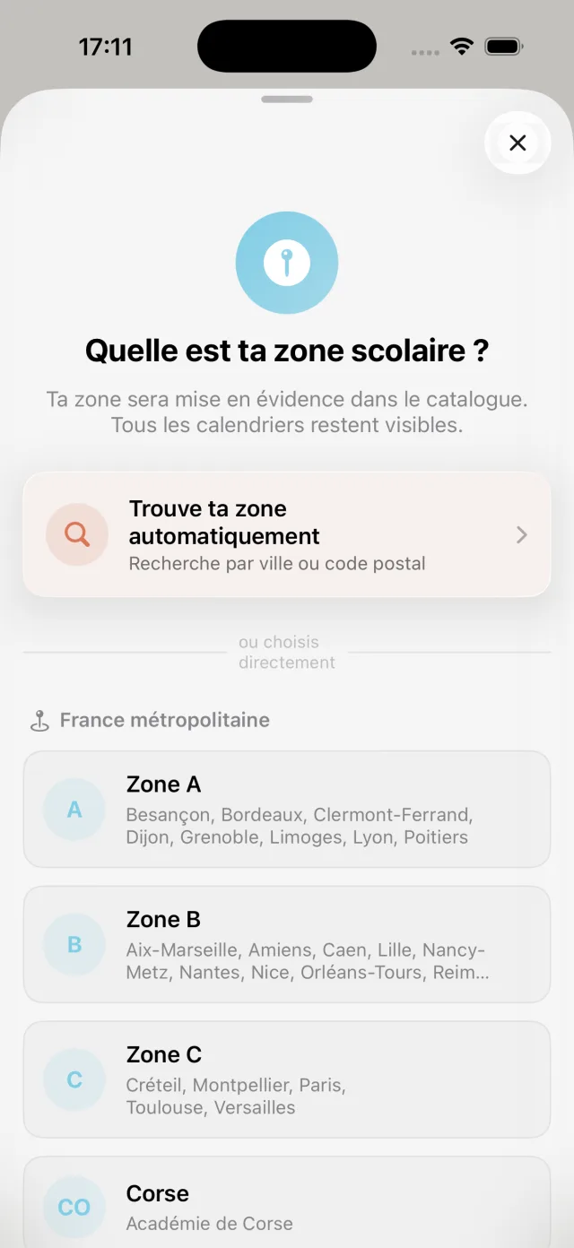 Capture FacilAbo choix de zone scolaire