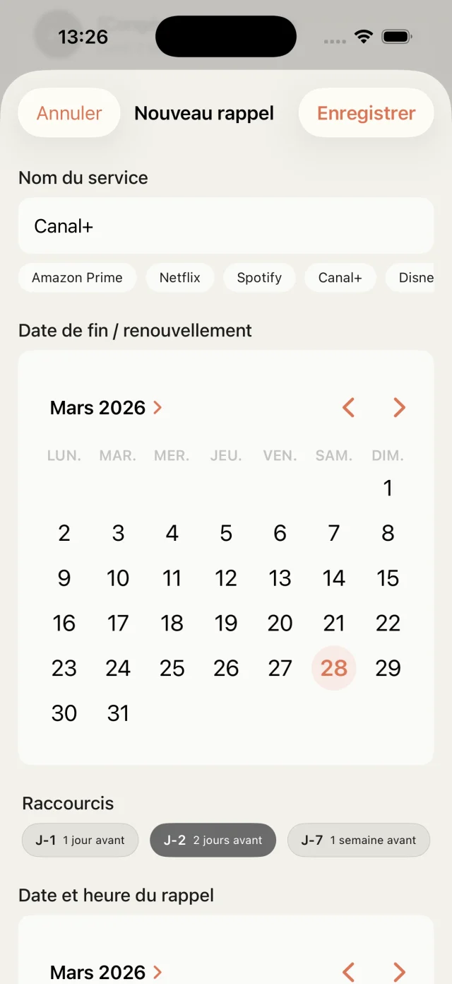 Capture FacilAbo formulaire rappel