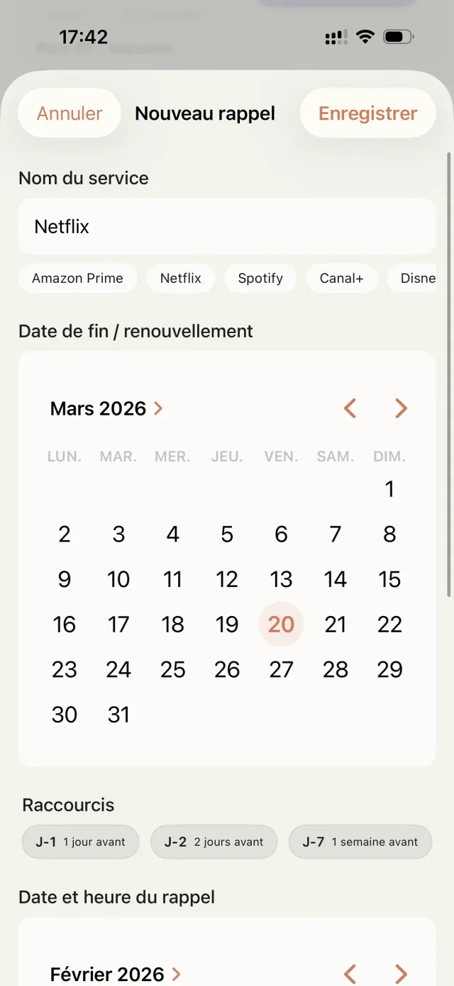 Rappels intelligents - fin d’essai et renouvellement